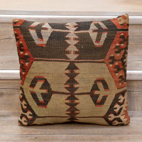 Small Handmade Turkish kilim cushion -309674-AG
