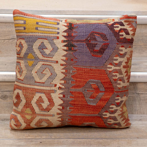 Small Handmade Turkish kilim cushion - 309674-AI
