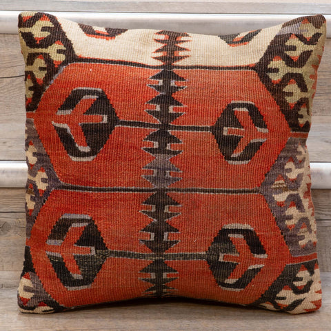 Small Handmade Turkish kilim cushion - 309674-AJ
