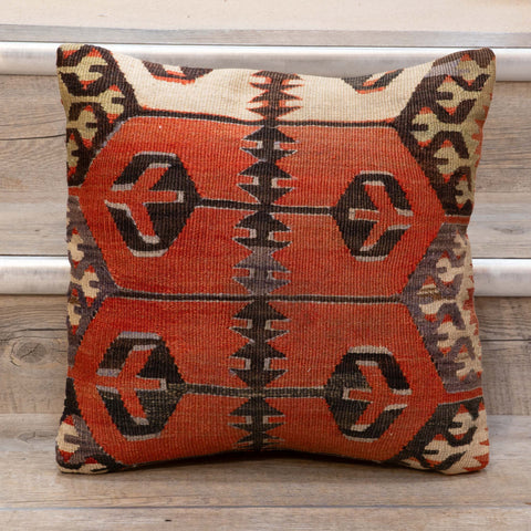 Small Handmade Turkish kilim cushion - 309674-AJ