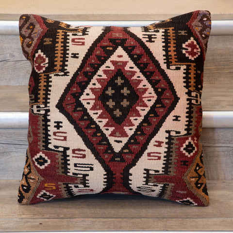 Small Handmade Turkish kilim cushion -309674-AV