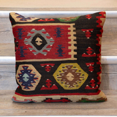 Small Handmade Turkish kilim cushion -309674-AX