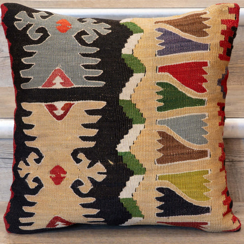 Small Handmade Turkish kilim cushion -309674-BA