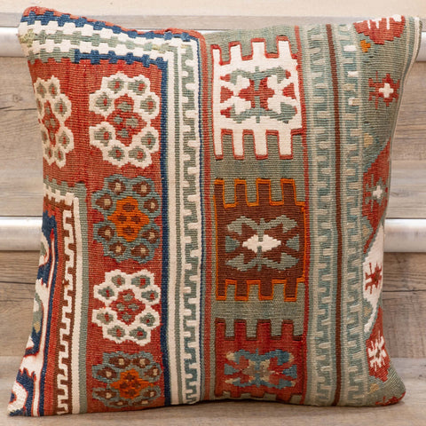 Small Handmade Turkish kilim cushion - 309674-P