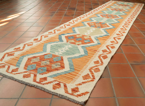 Handmade Afghan Kilim long runner - 309742