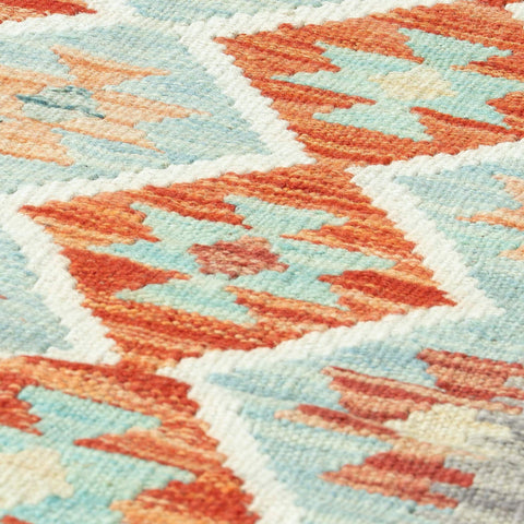 Handmade Afghan Kilim short runner - 309757