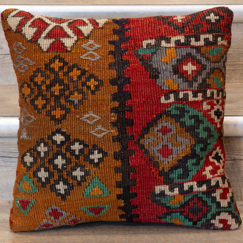 Small Antique Turkish kilim cushion -309803-S
