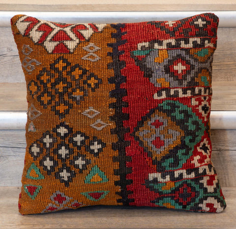 Small Antique Turkish kilim cushion -309803-S