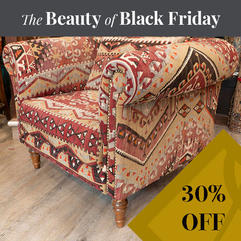 Handmade Turkish kilim Chesterfield Chair - BF309812