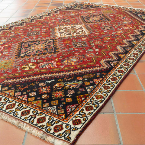 Handmade vintage fine Qashqai rug - 309820