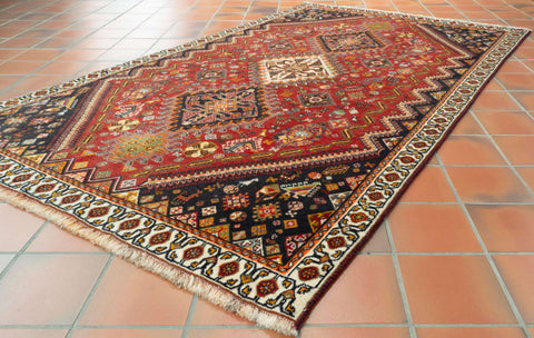Handmade vintage fine Qashqai rug - 309820