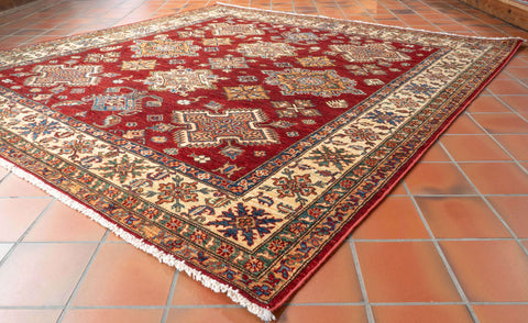 Handmade Fine Afghan Kazak square rug - 309879