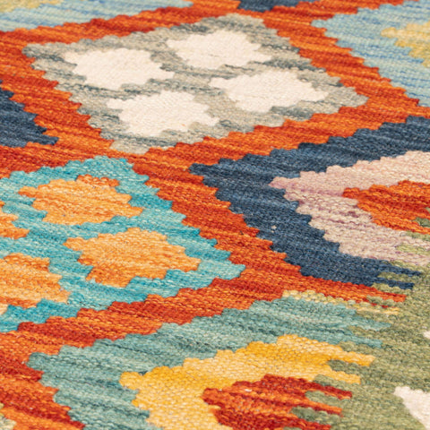 Handmade Afghan Kilim short runner - 310030