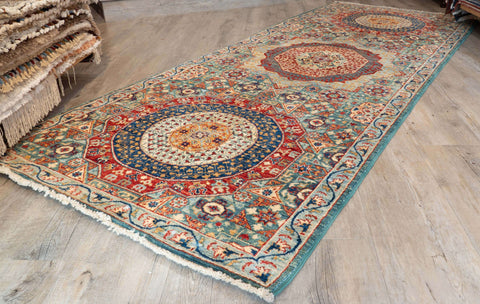 Handmade extra fine Afghan Mamluk short runner - 310044