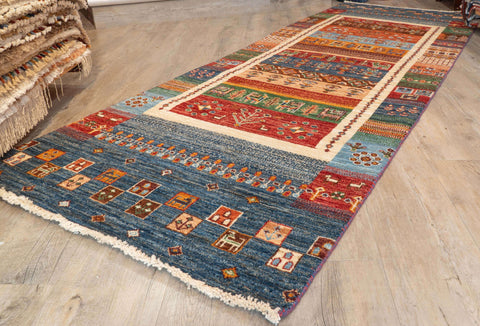 Handmade Afghan Loribaft short runner - 310059