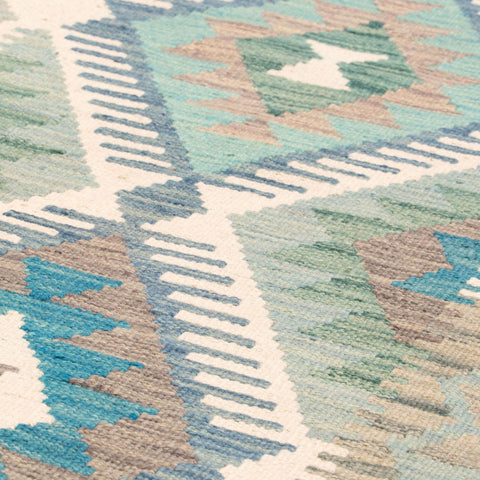 Handmade Afghan Kilim short runner - 310208