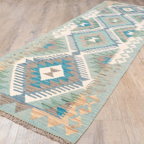 Handmade Afghan Kilim short runner - 310208