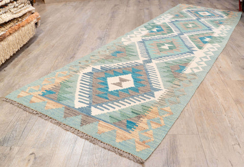 Handmade Afghan Kilim short runner - 310208