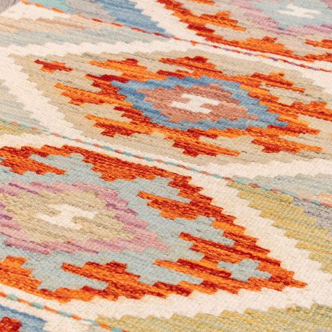 Handmade Afghan Kilim short runner - 310211