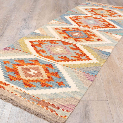 Handmade Afghan Kilim short runner - 310211