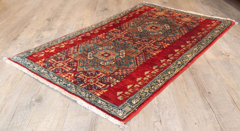 Handmade extra fine Afghan Mamluk rug - 310265