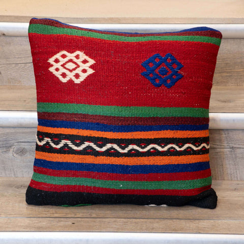 Small Handmade Turkish kilim cushion -310429