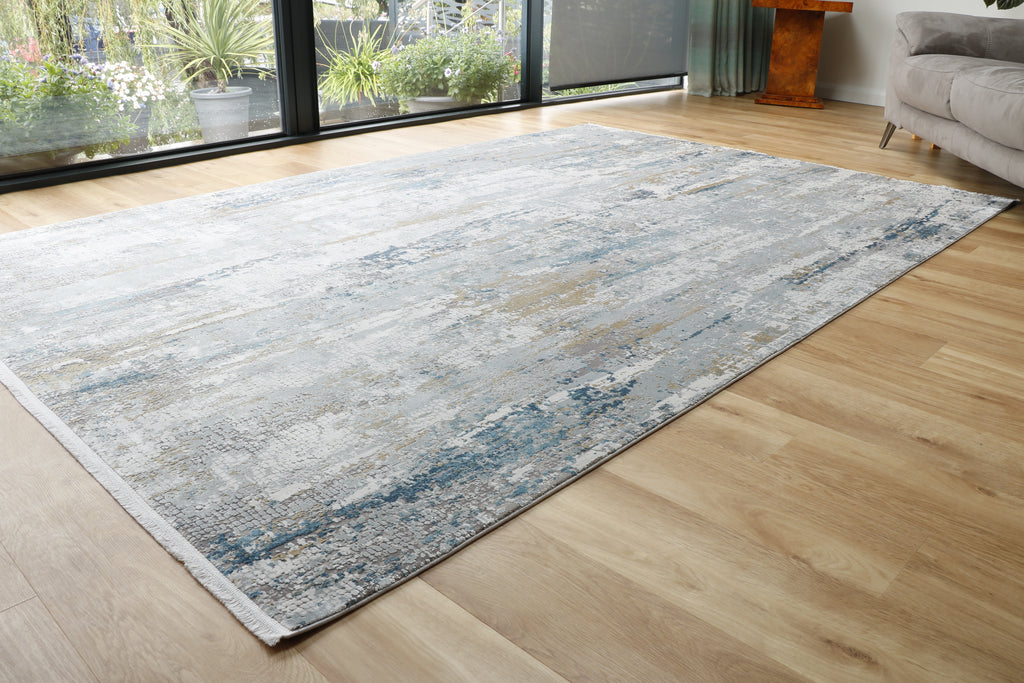 Woolknot Gooch luxury rug Illusion Ice Blue jenningsrugs