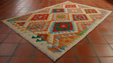 colourful geometric Afghan kilim 143 x 98cm - 4'8 x 3'3