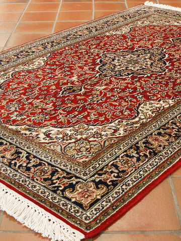 Handmade fine Kashmir silk rug - 306353