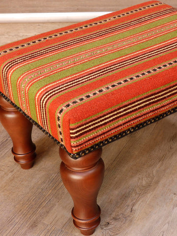 Medium Turkish kilim covered stool - 306826