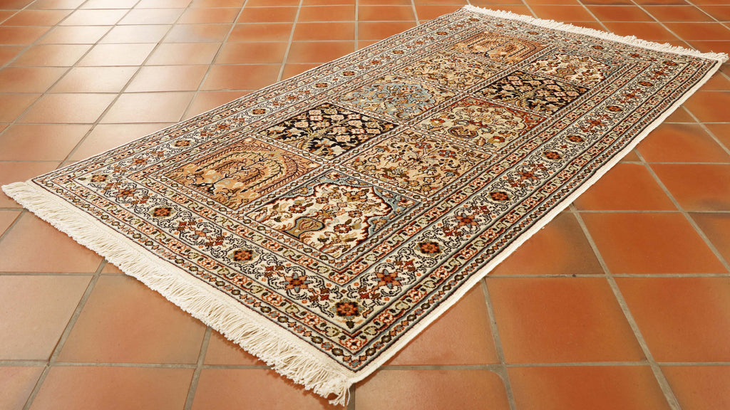 Handmade fine Kashmir silk rug - 307287