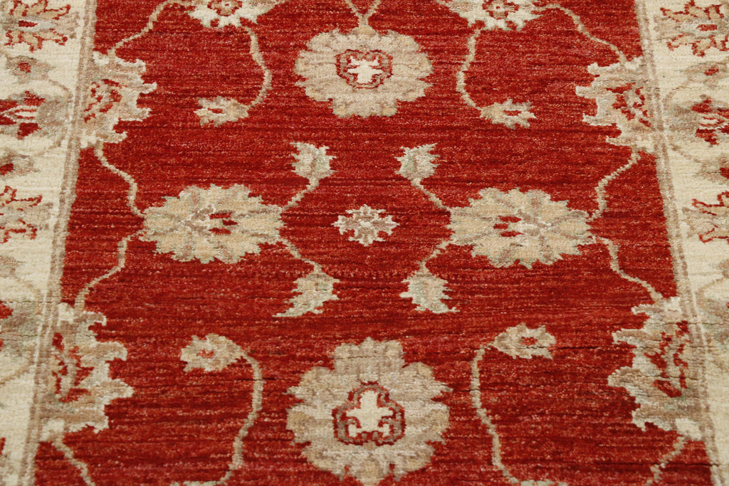 Lovely red hand made Afghan Ziegler runner in an arts and craft style