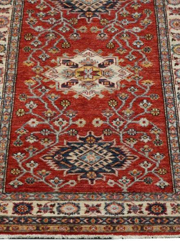 Handmade fine Afghan Kazak rug - ENR307900