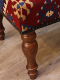 Turkish kilim covered bench stool - 308014