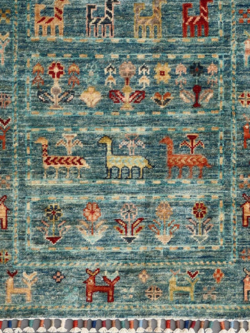 Handmade fine Afghan Samarkand rug - ENR308294