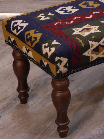 Medium Turkish kilim covered stool - 308677