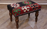 Medium Turkish kilim covered stool - 308678