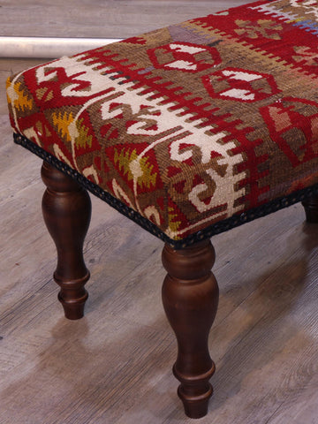 Medium Turkish kilim covered stool - 308679