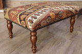 Turkish kilim covered large stool - 308941